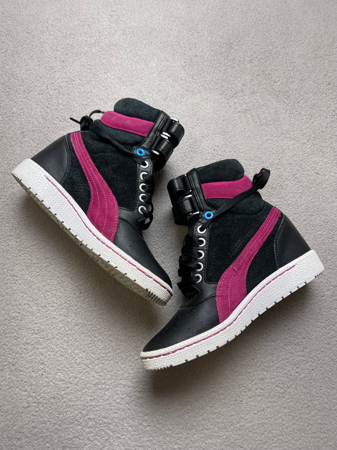 [220] PUMA 푸마 하이탑 스니커즈 블랙 핑크 상품이미지1