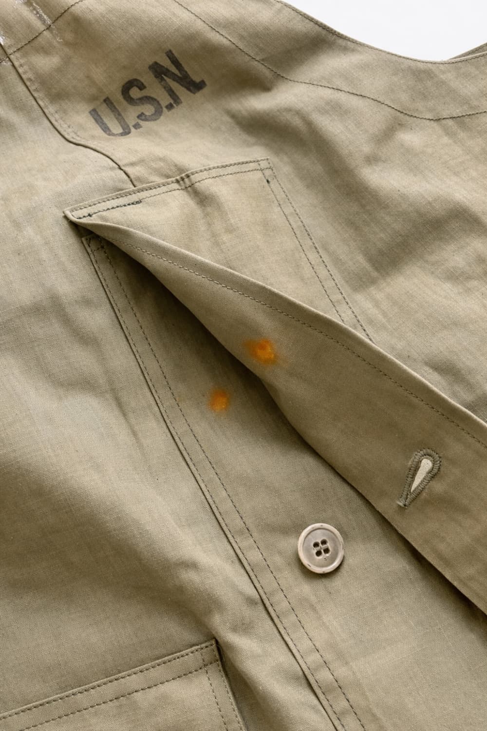 40s US NAVY Wet Weather 오버롤 S 데드스탁 상품이미지5