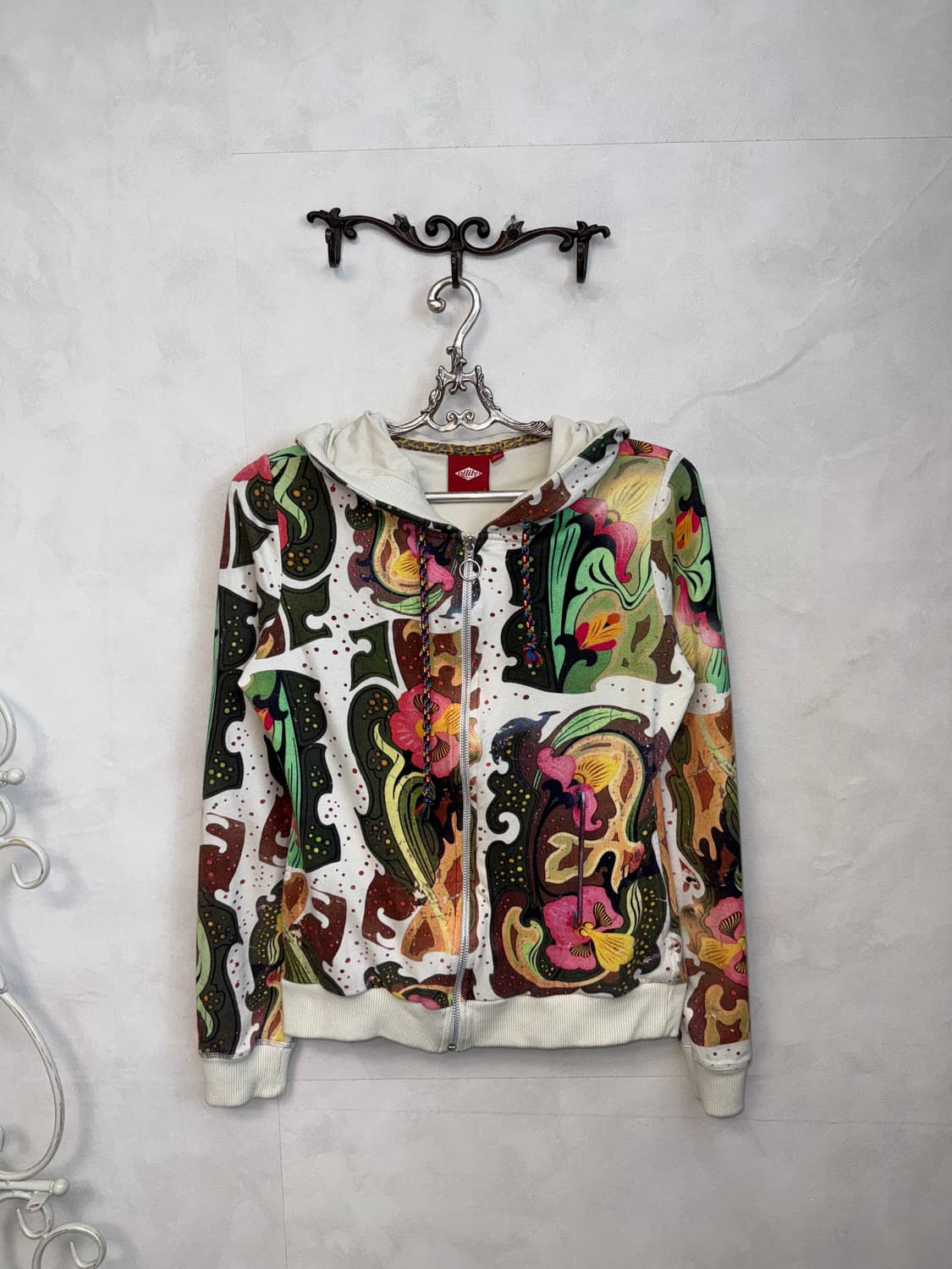 Oilily oriental geometric flower 후드집업 상품이미지1