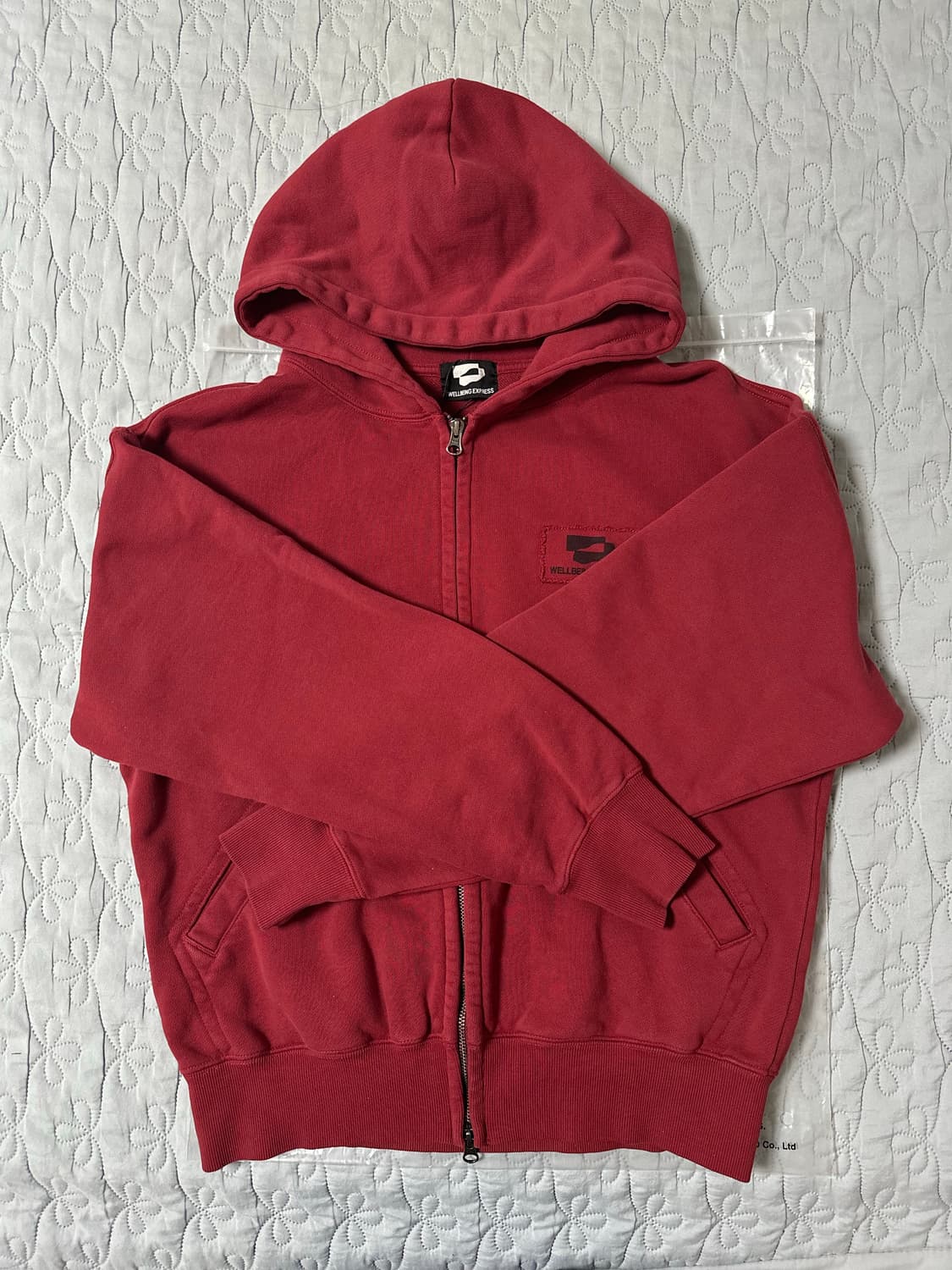 웰빙익스프레스 후드집업 Logo Patch Zip Up Burgundy 상품이미지2