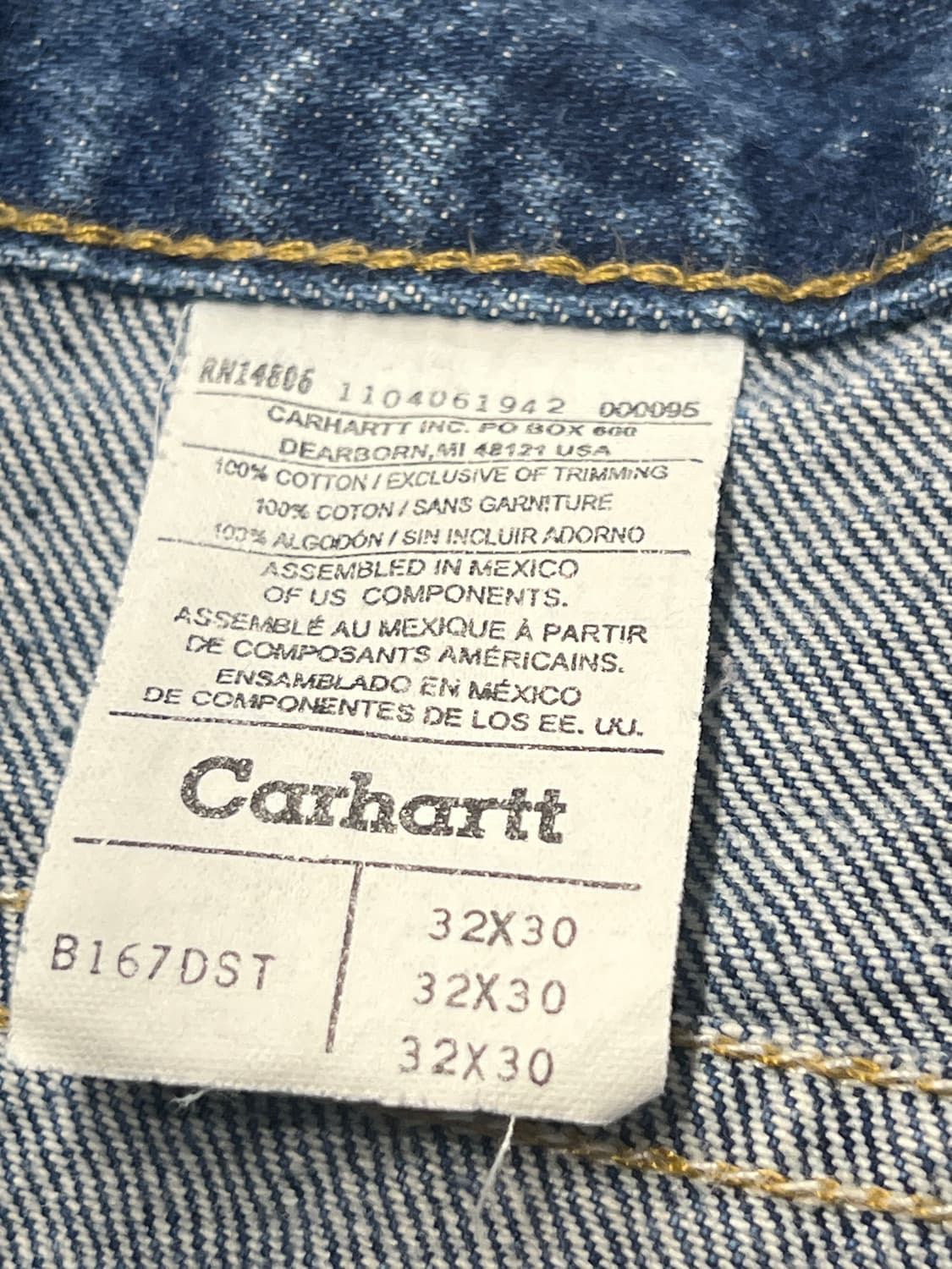 칼하트 가죽패치 데님 32 상품이미지6