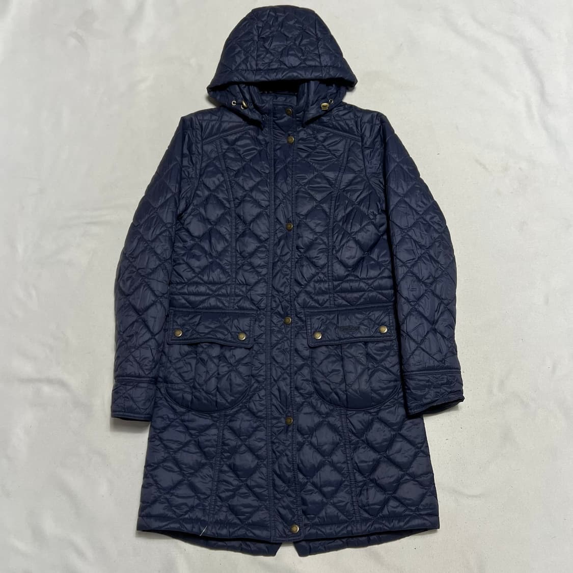 6 바버 여성용 네이비 롱 퀼팅 자켓 상품이미지2