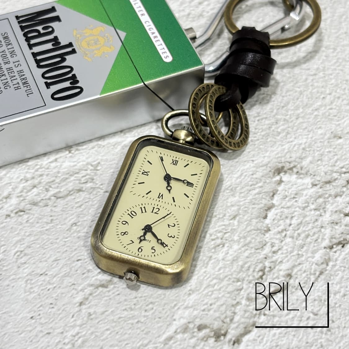 [Unisex] TIME 말보로 재떨이 쿼츠 시계 빈티지 키링 열쇠고리 상품이미지3