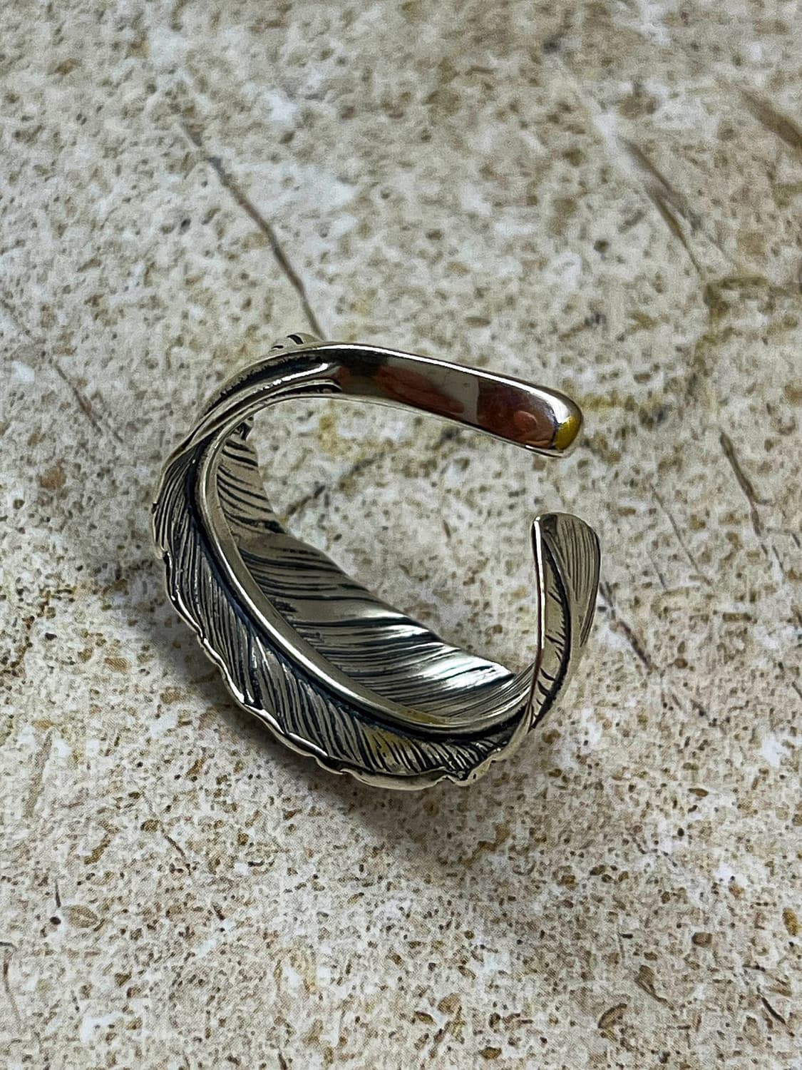 빈티지 페더 실버925 반지 크롬하츠무드 남자반지 상품이미지4