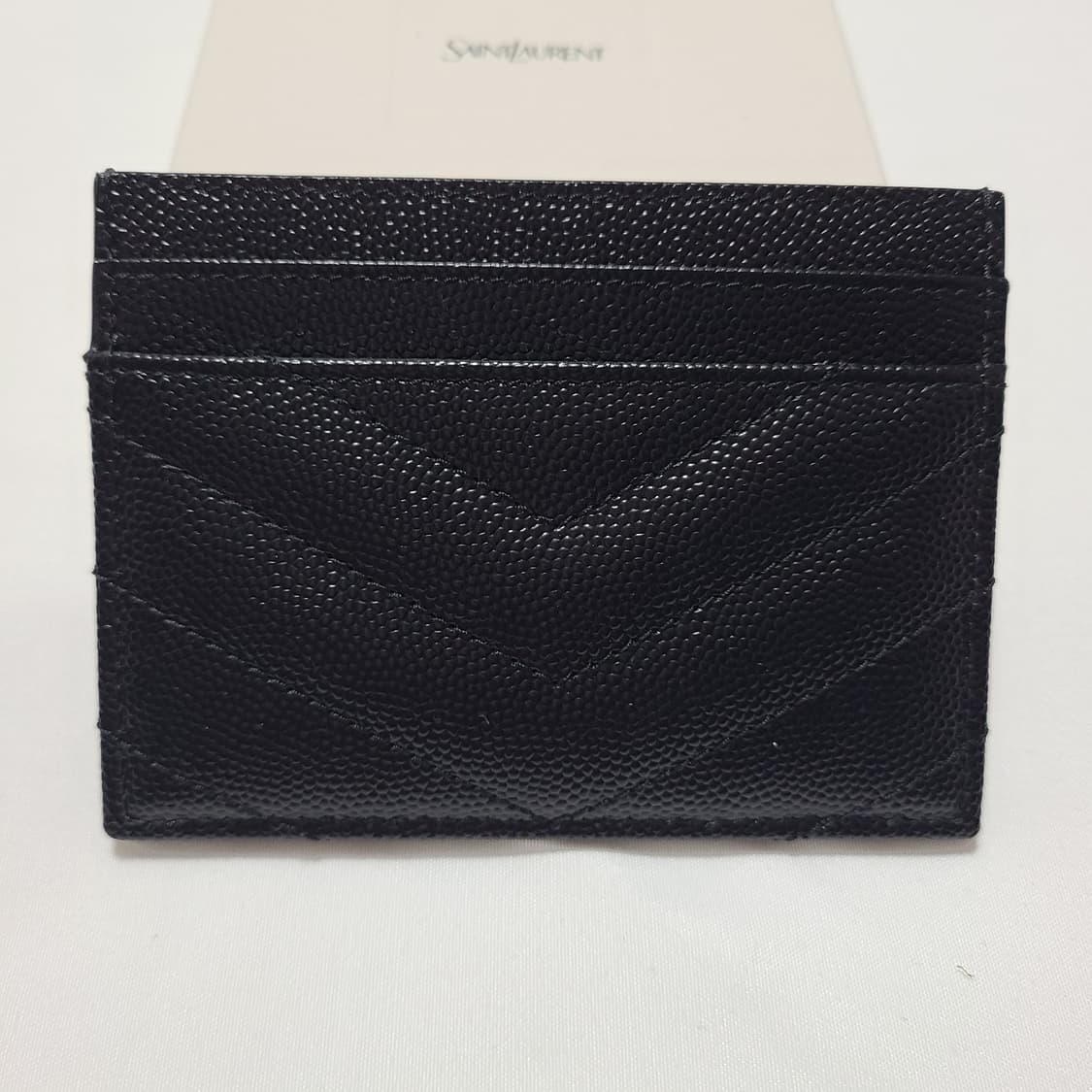 생로랑 카산드라 마틀라세 모노그램 카드지갑 블랙 금장 상품이미지4