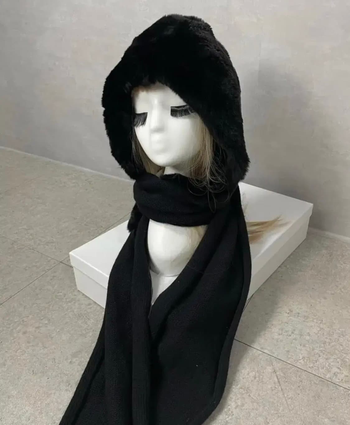 빈티지 바라클라바 머플러 블랙 상품이미지2