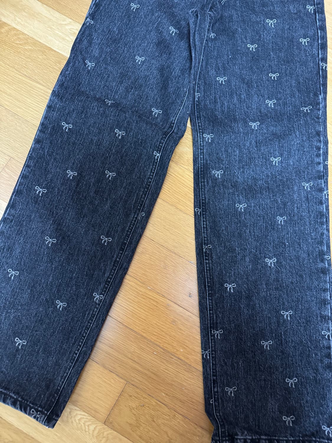 론론 리본 데님 팬츠 상품이미지2