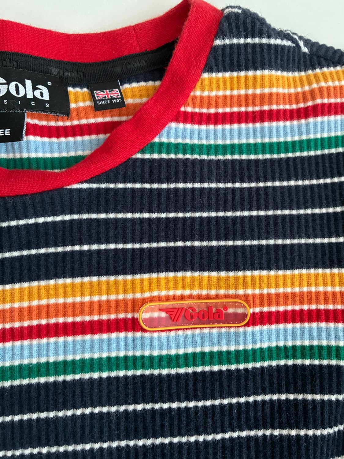 F) 골라 Gola 스트라이프 골지 크롭 티셔츠 상품이미지5