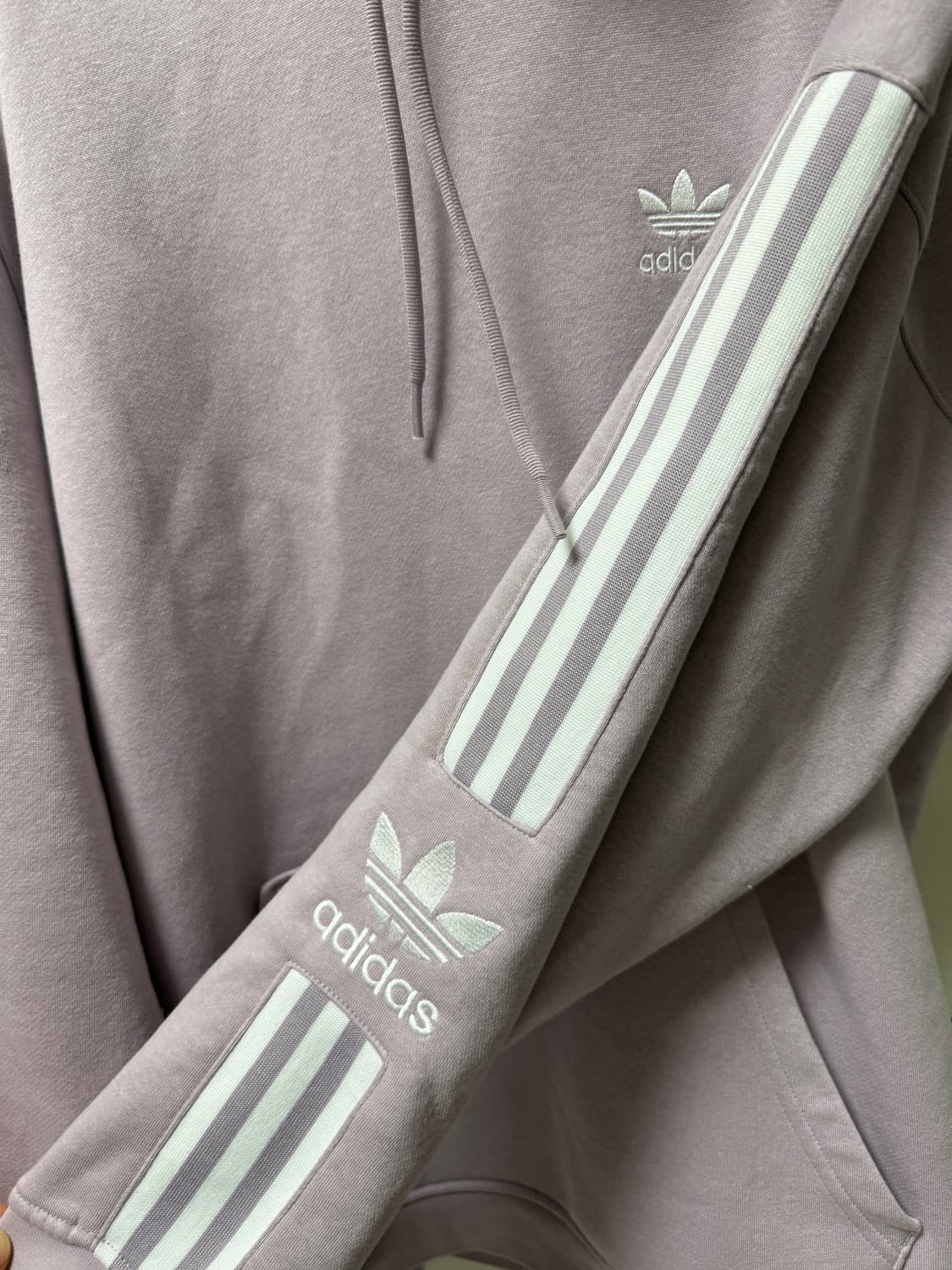 아디다스 빈티지 후드티 연보라 상품이미지3