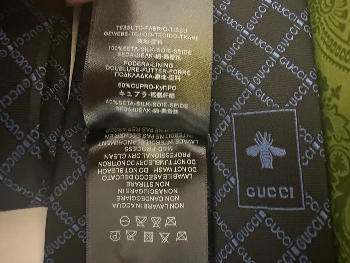 구찌 블랙 GG 로고 패턴 실크 넥타이 정품 상품이미지5