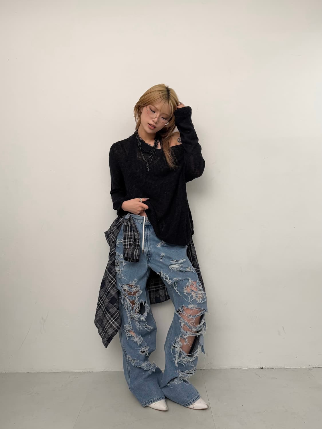 Levi’s 디스트레스 와이드 진 상품이미지1