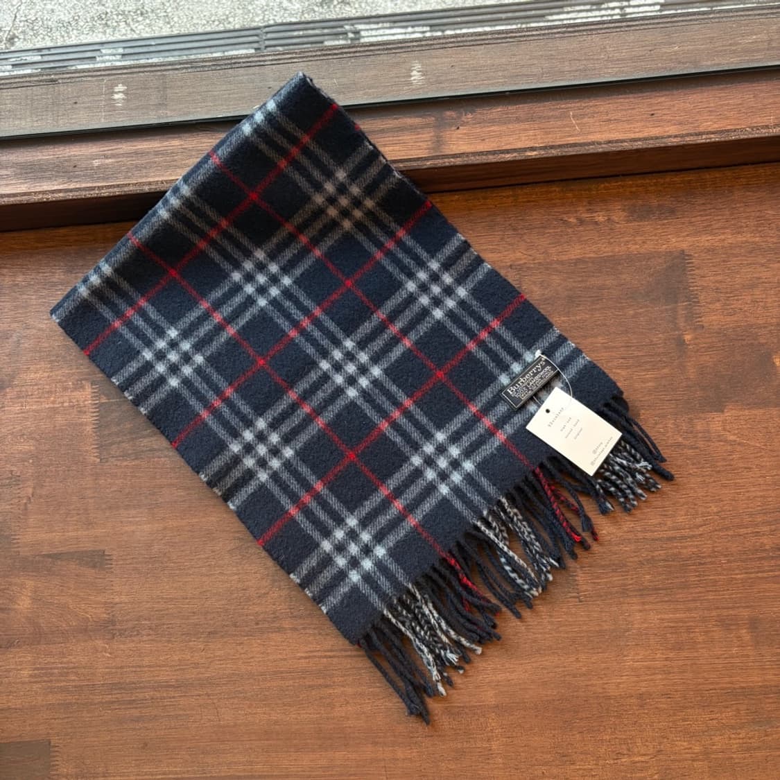 15373 - 버버리 네이비 노바 체크 울 머플러 (램스 울 100%) 상품이미지1