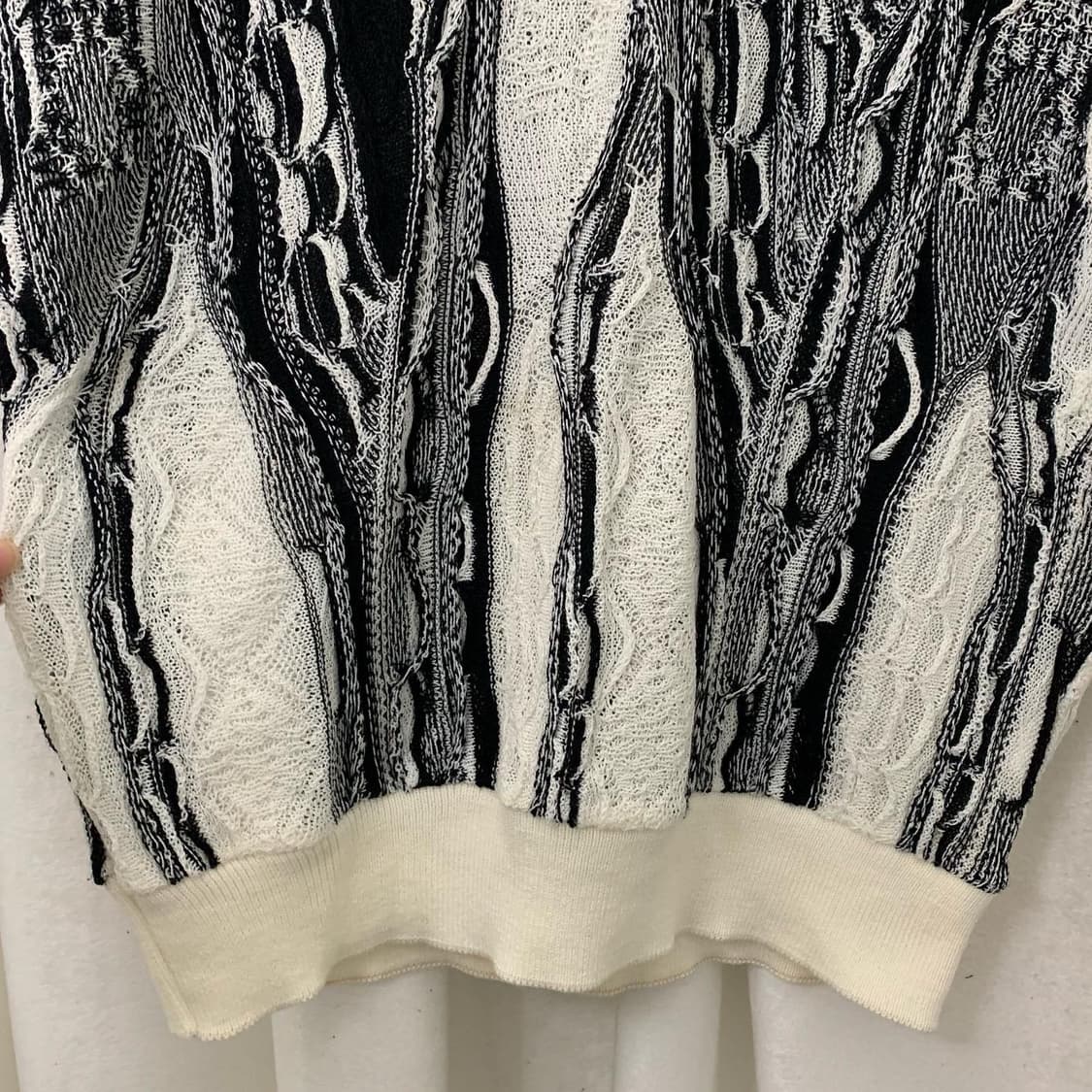 초버트 멀티컬러 케이블 패턴 하프 니트 상품이미지4