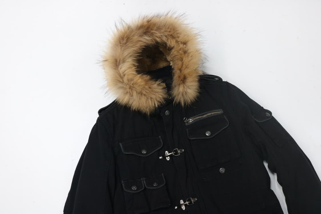 니콜 클럽 포 맨 빈티지 퍼 후드 보아 안감 밀리터리 자켓 46 상품이미지3