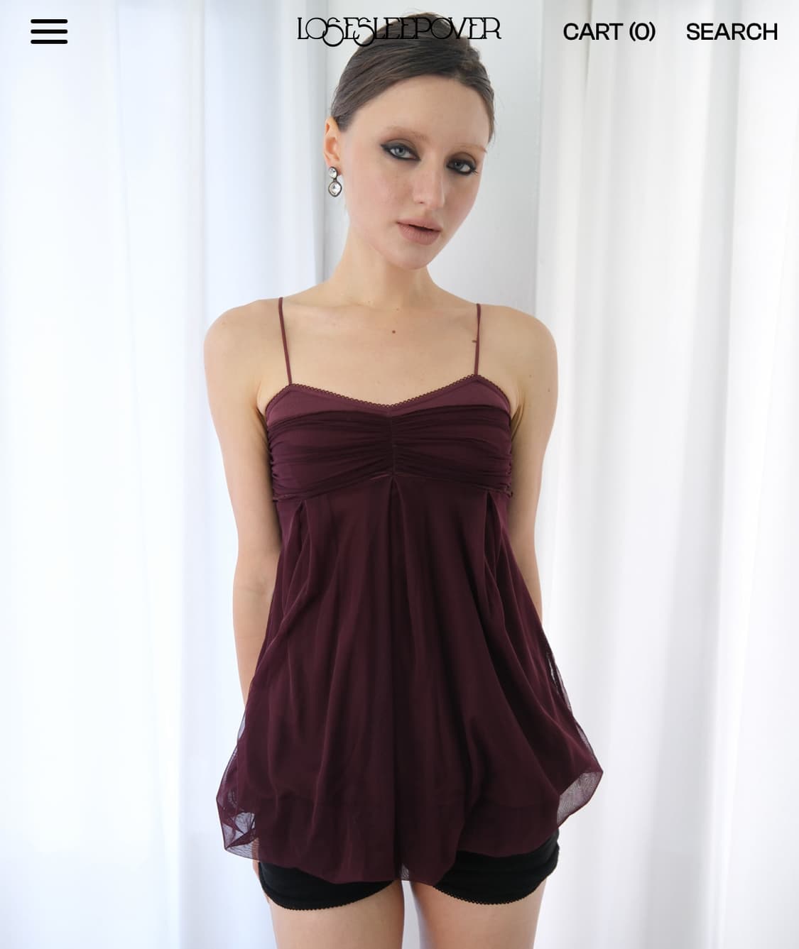 Losesleepover 루즈슬립오버 Mesh Fluff Mini Top 상품이미지1