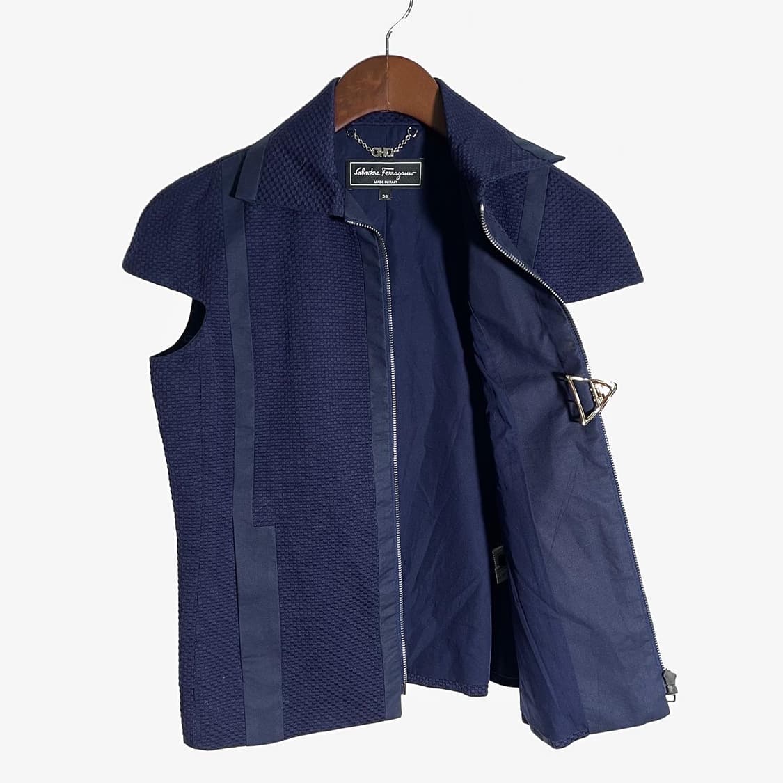 살바토레 페라가모 자가드 집업 베스트 상품이미지6