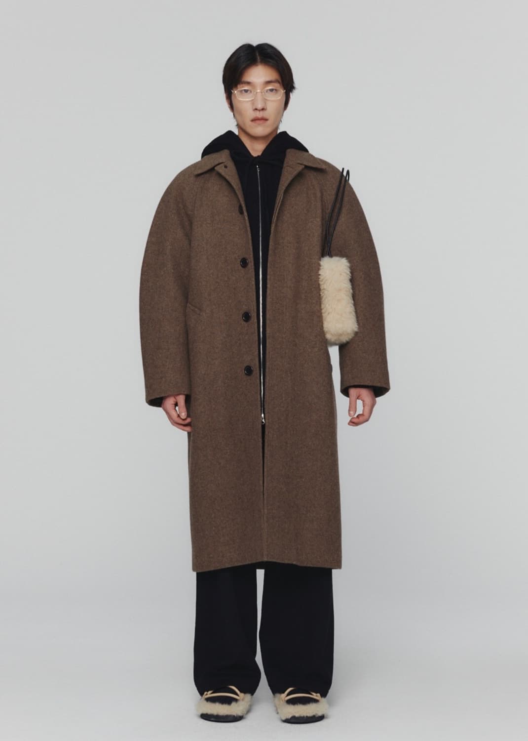 아모멘토 울 래글런 코트 L 판매합니다 상품이미지1