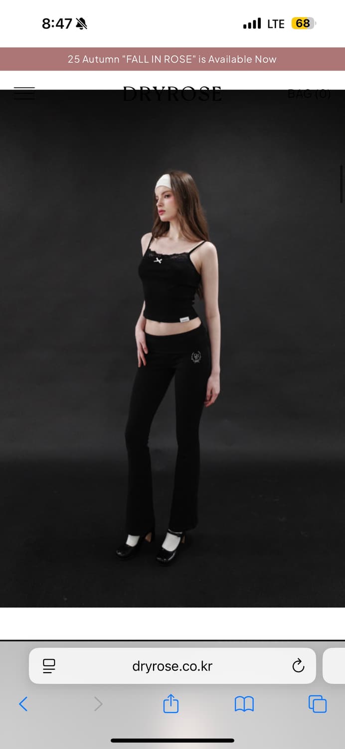 드라이로즈 DRYROSE 립포인트 큐빅 팬츠 블랙 상품이미지2