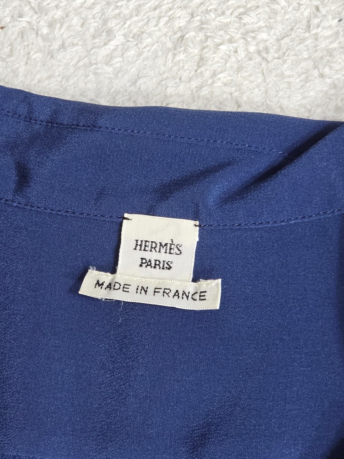 Hermes 에르메스 블루 실크 슬리브리스 블라우스 36 상품이미지6