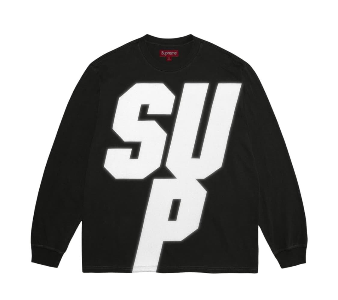 슈프림 리플렉티브 롱슬리브 탑 블랙 - 25FW 상품이미지1