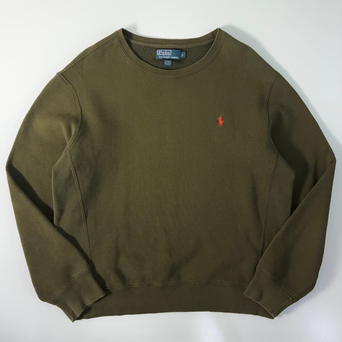 Polo 폴로 랄프로렌 빅포니 90‘s 딥카키 헤비코튼 스웻 맨투맨 상품이미지1