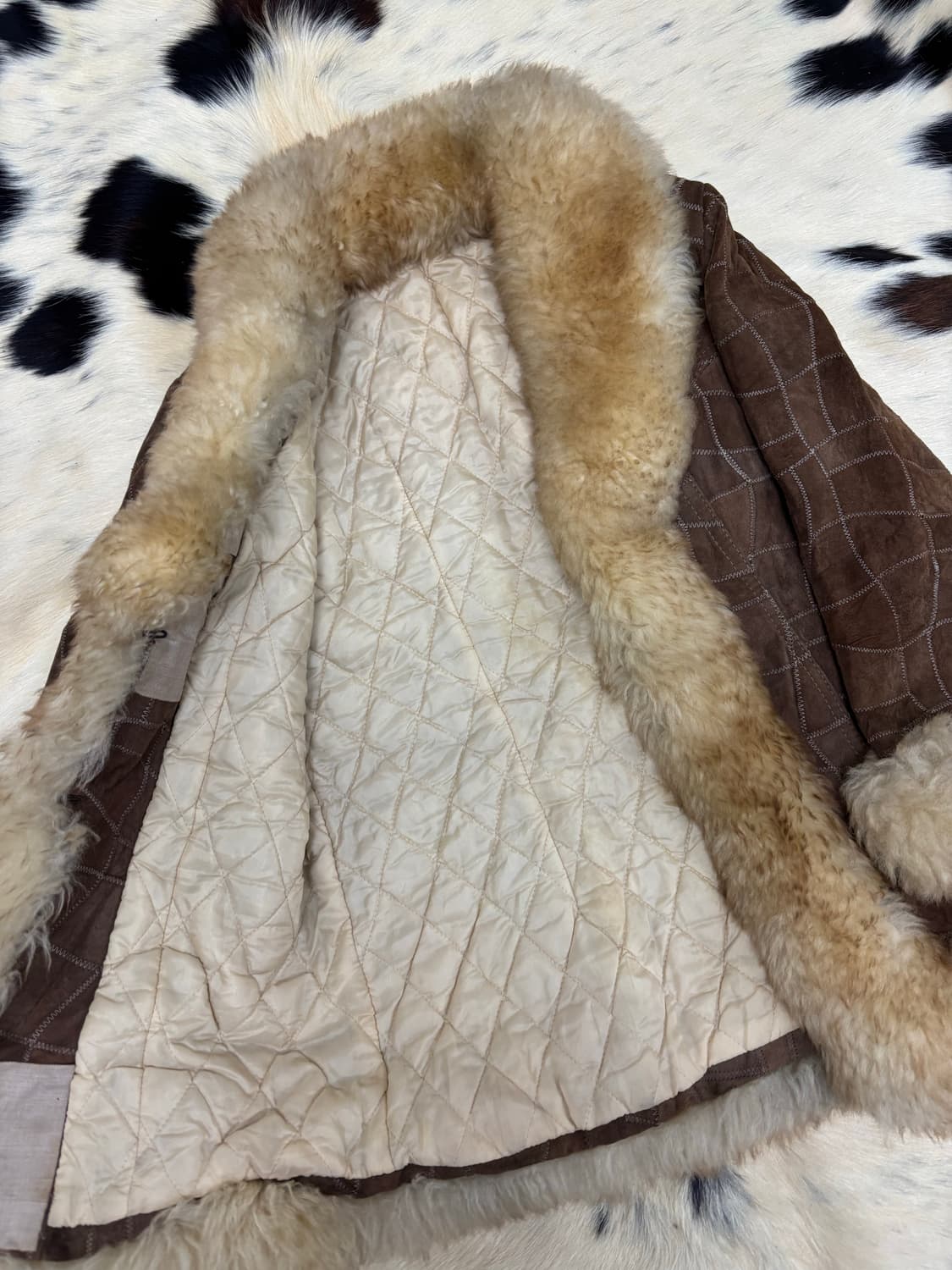 Y2K Round Fur Trimming Brown Jacket 상품이미지6