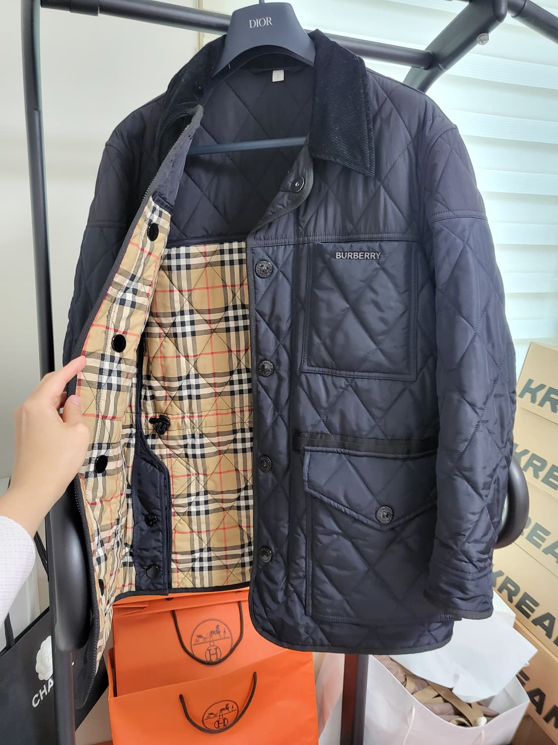 21FW 버버리 체크 퀼팅 자켓 s 상품이미지1