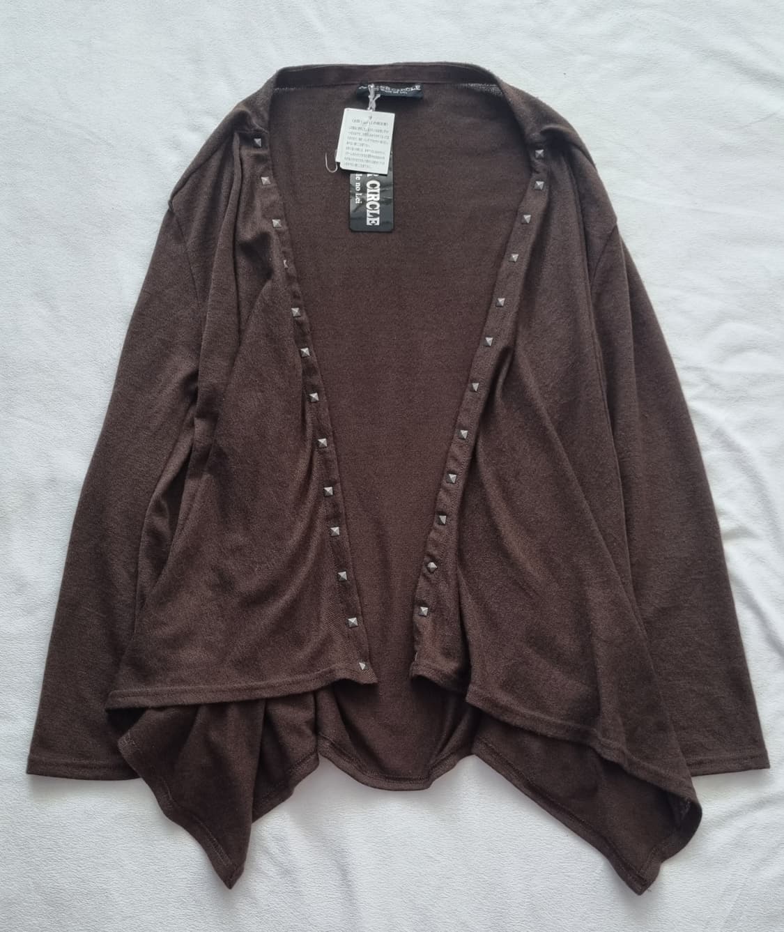 빈티지 오리엔탈 그런지 히피 에스닉 스터드 브라운 가디건 상품이미지1