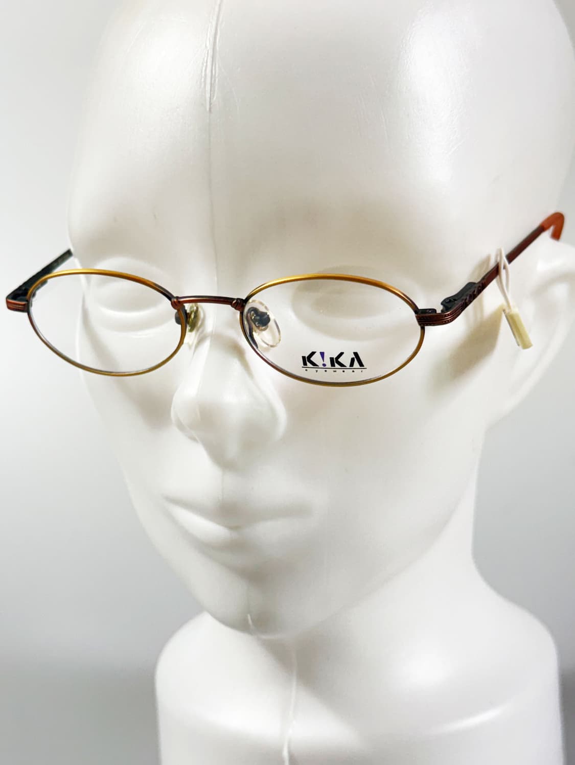 90s KIKA 브라운&골드 슬림 오벌 프레임 빈티지 안경 상품이미지9