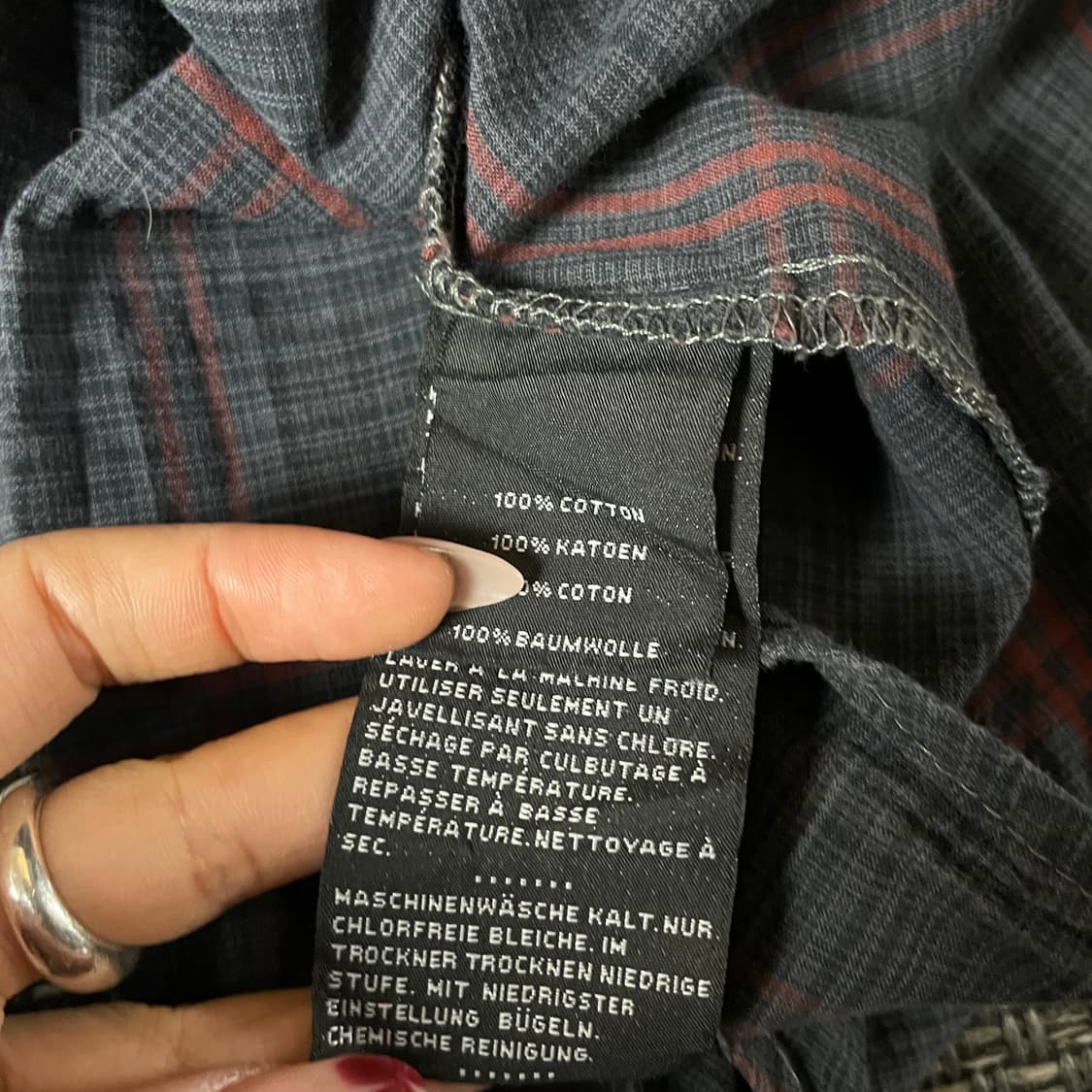 할리데이비슨 다크그레이 레드 체크 패턴 반팔 셔츠 3XL 상품이미지5