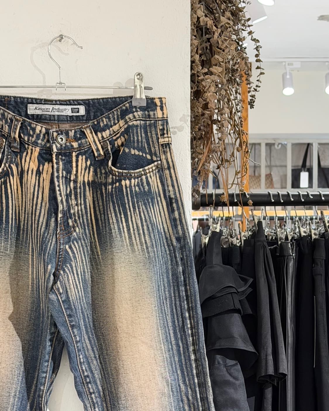 빈티지 케슨 인더스트리 스트라이프 워싱 데님 팬츠 상품이미지4