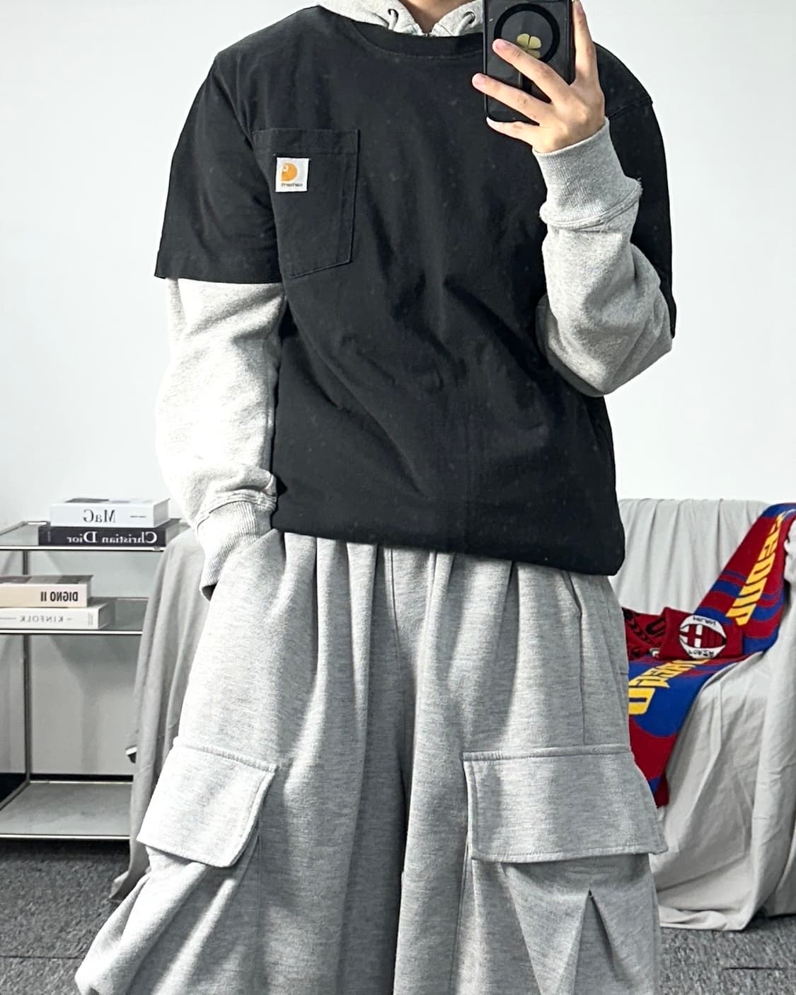 칼하트 블랙 포켓 반팔티 S 상품이미지3