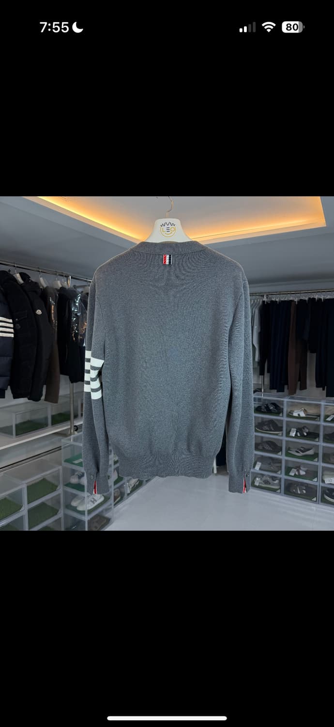 [리오브전포점] 톰브라운 밀라노스티치 사선 완장 자수 가디건 상품이미지2