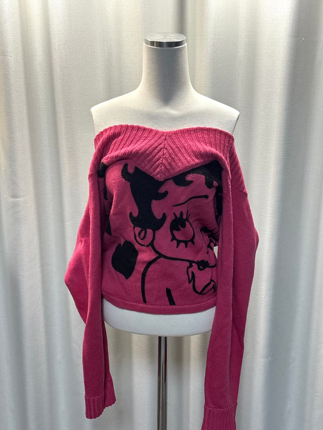 핑크 베티붑 오프숄더 니트 상품이미지1