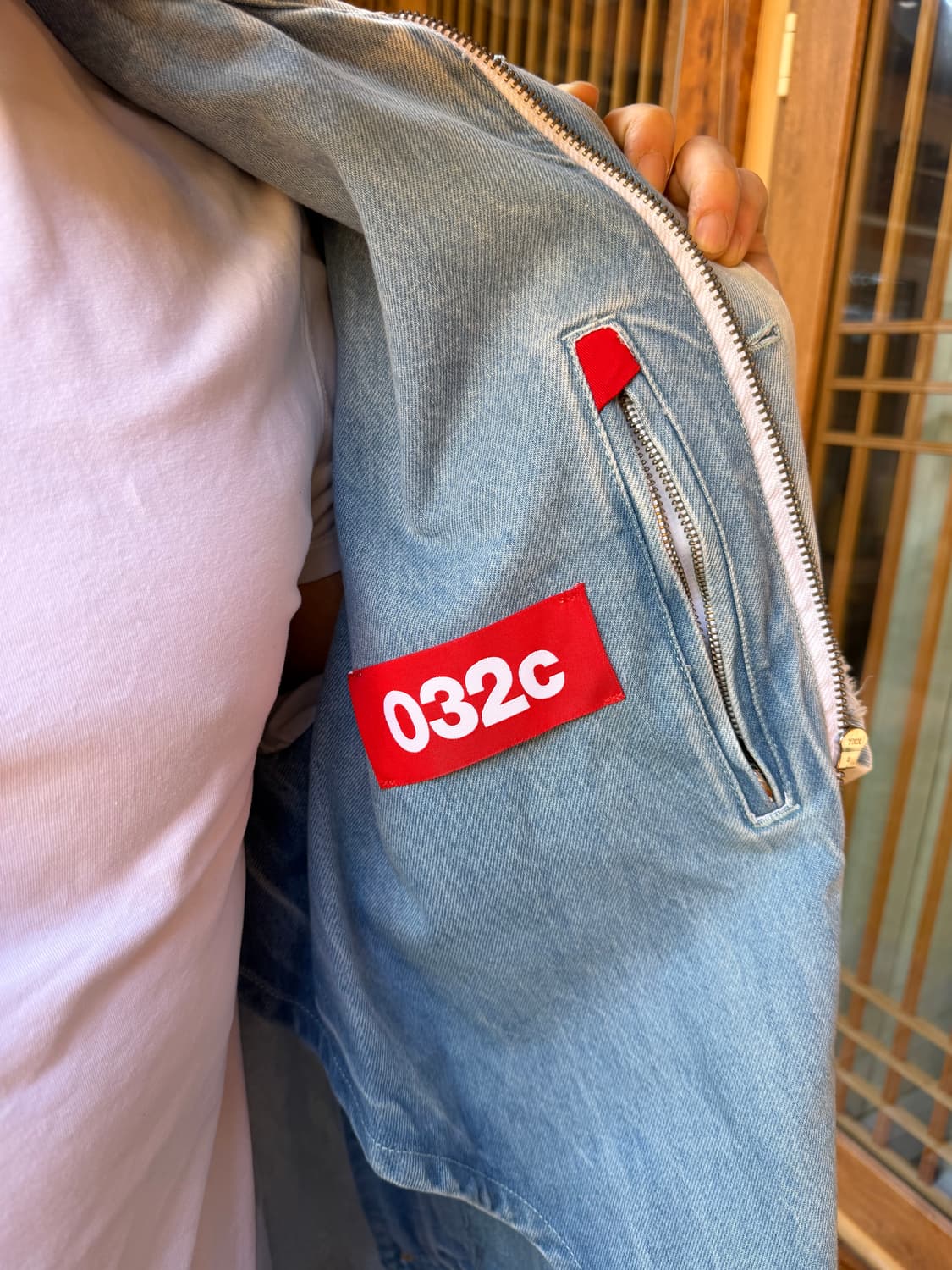 032c 데님 연청 롱바바리 상품이미지1