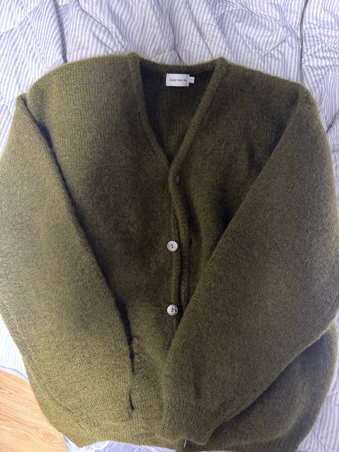 스테디에브리웨워 모헤어 가디건 다크 올리브 2사이즈 상품이미지1