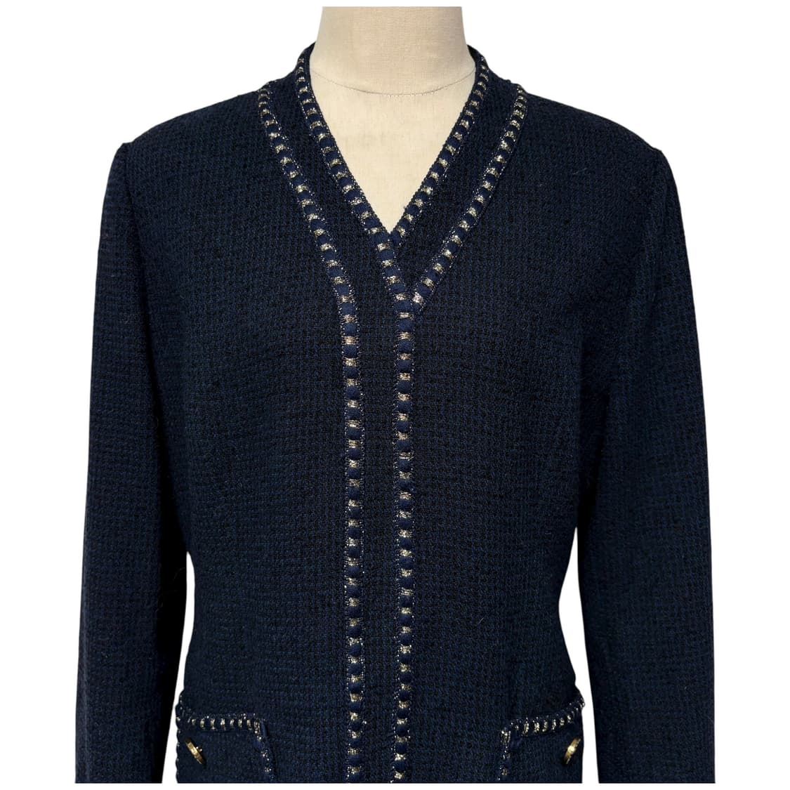 3694 모조에스핀 네이비 트위드원피스  상품이미지3