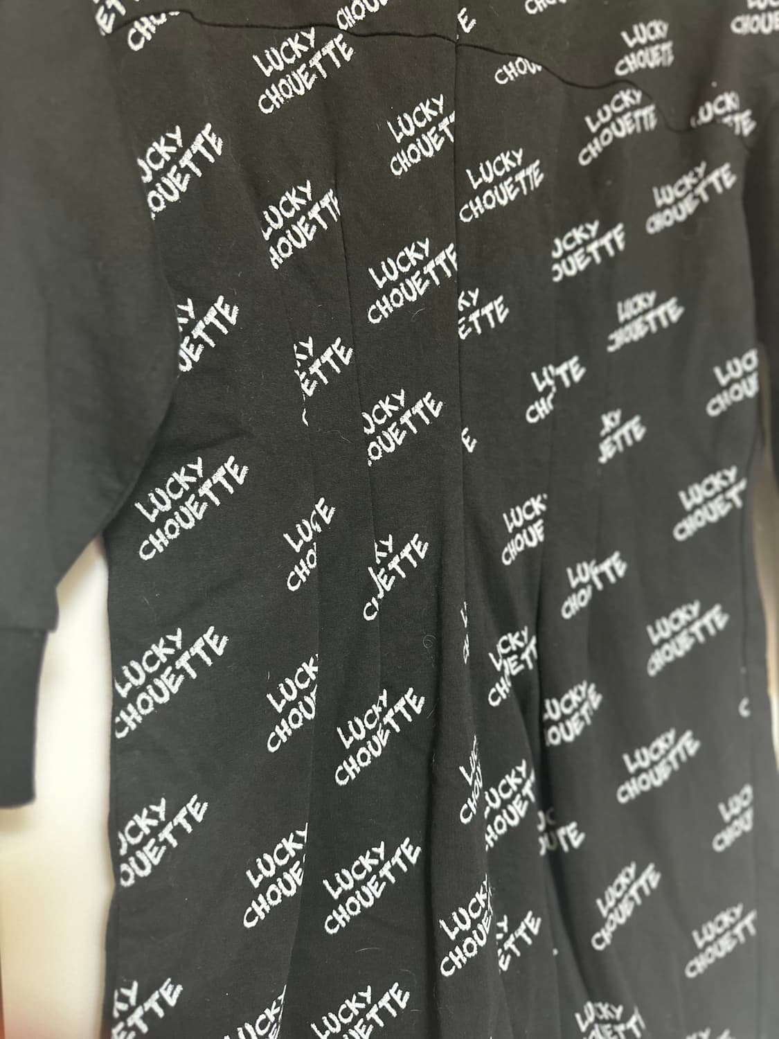 럭키슈에뜨 블랙 7부 소매 원피스 부엉이 자수 상품이미지5