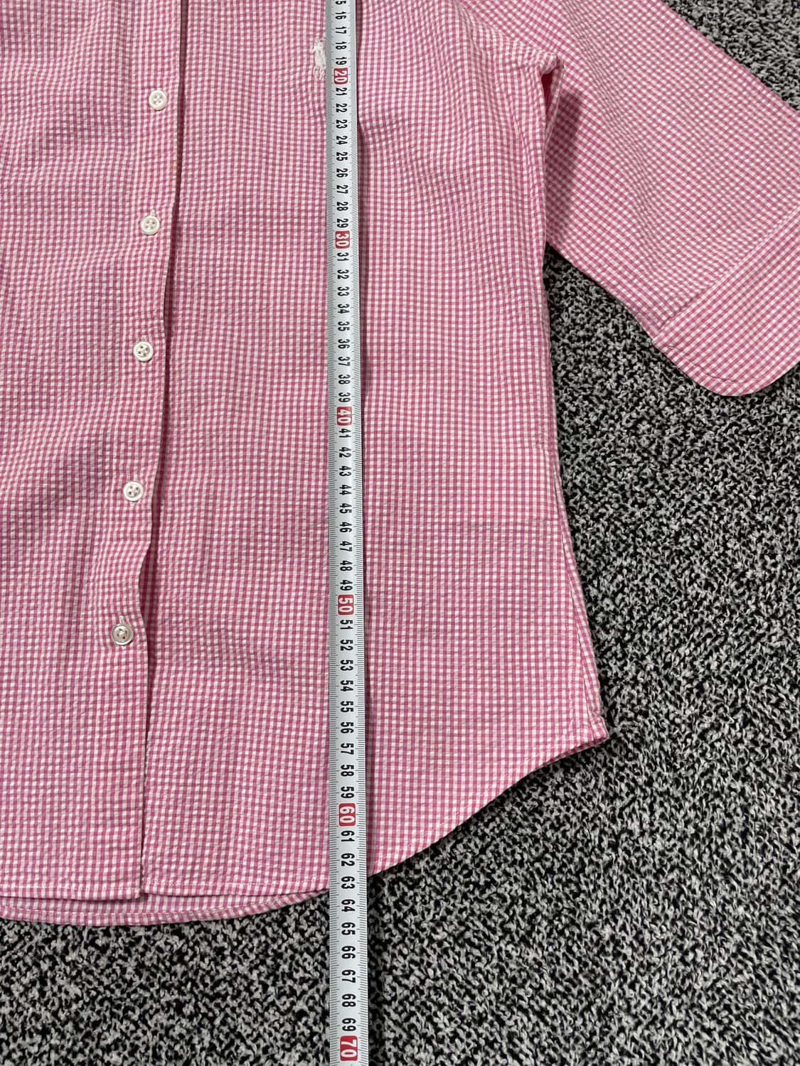 빈티지9. 랄프로렌 스포츠 핑크 깅엄 체크 패턴 반팔 셔츠 상품이미지6