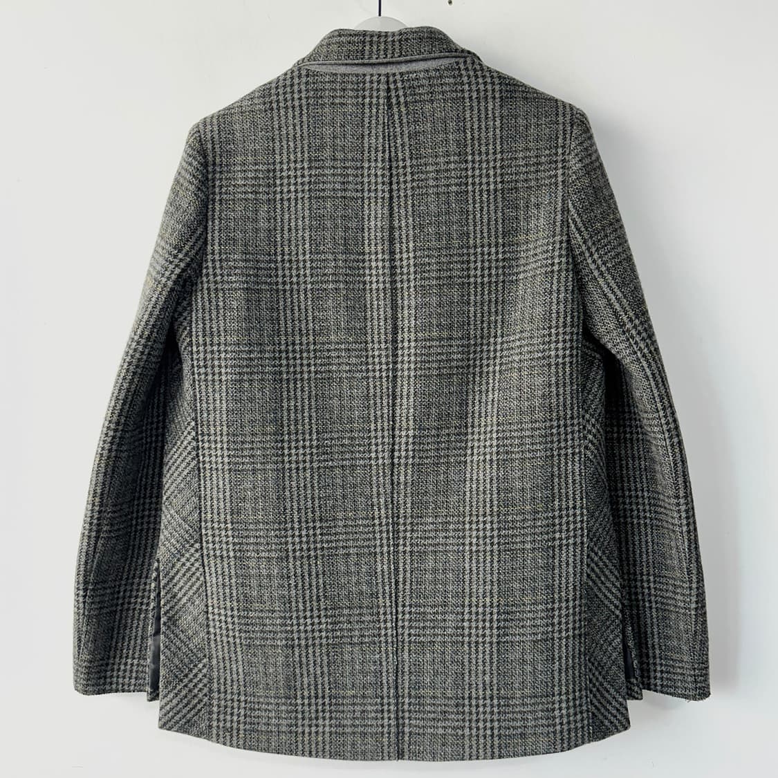 SJSJ 슬릿 커프스 울 체크 자켓 상품이미지4