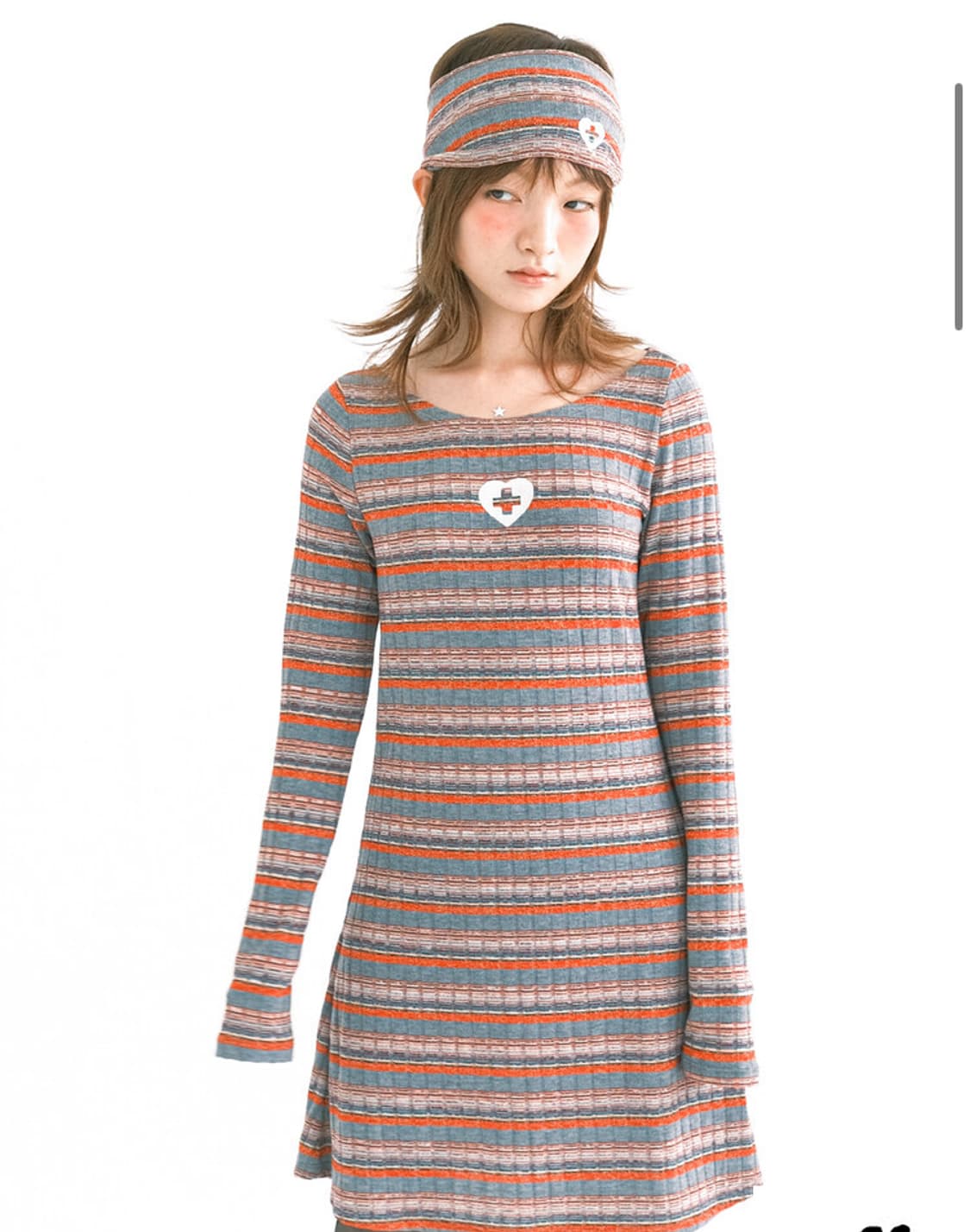 (새상품)rainbow sheer knit mini dress 상품이미지2