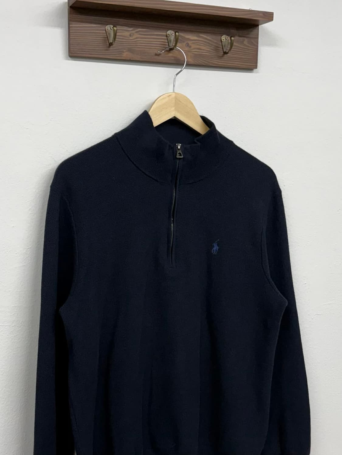 [L] 폴로 랄프로렌 신형 네이비 하프 집업 코튼 니트 상품이미지6