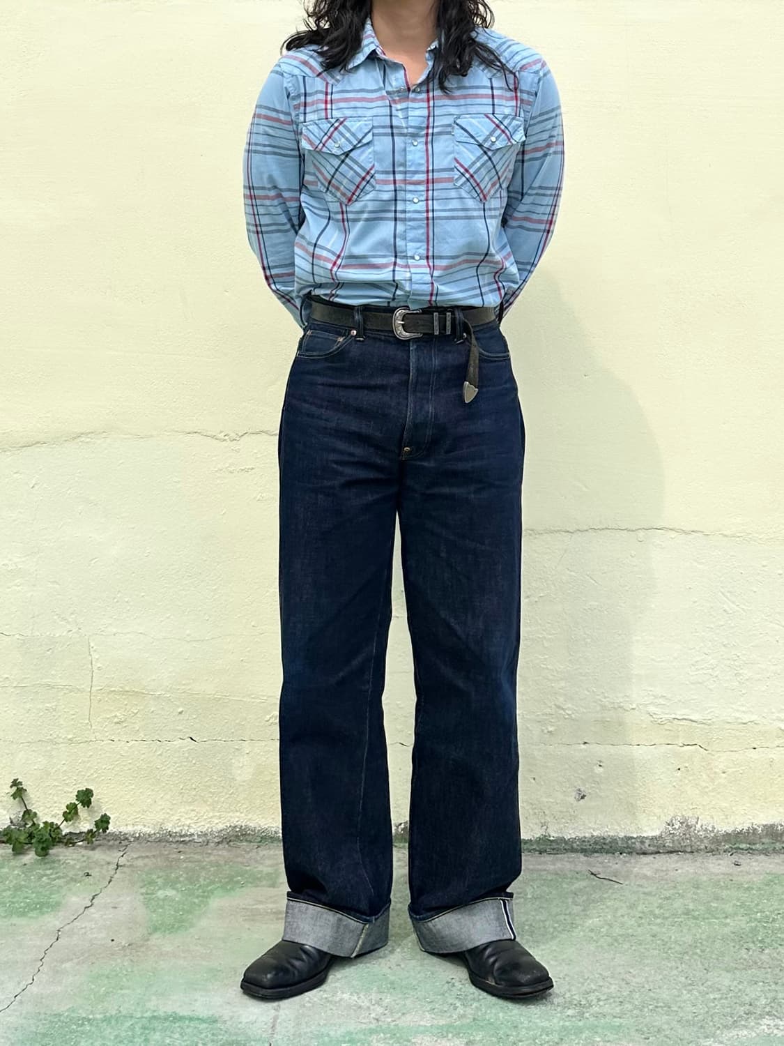 리바이스 블루 체크 웨스턴 셔츠 상품이미지10