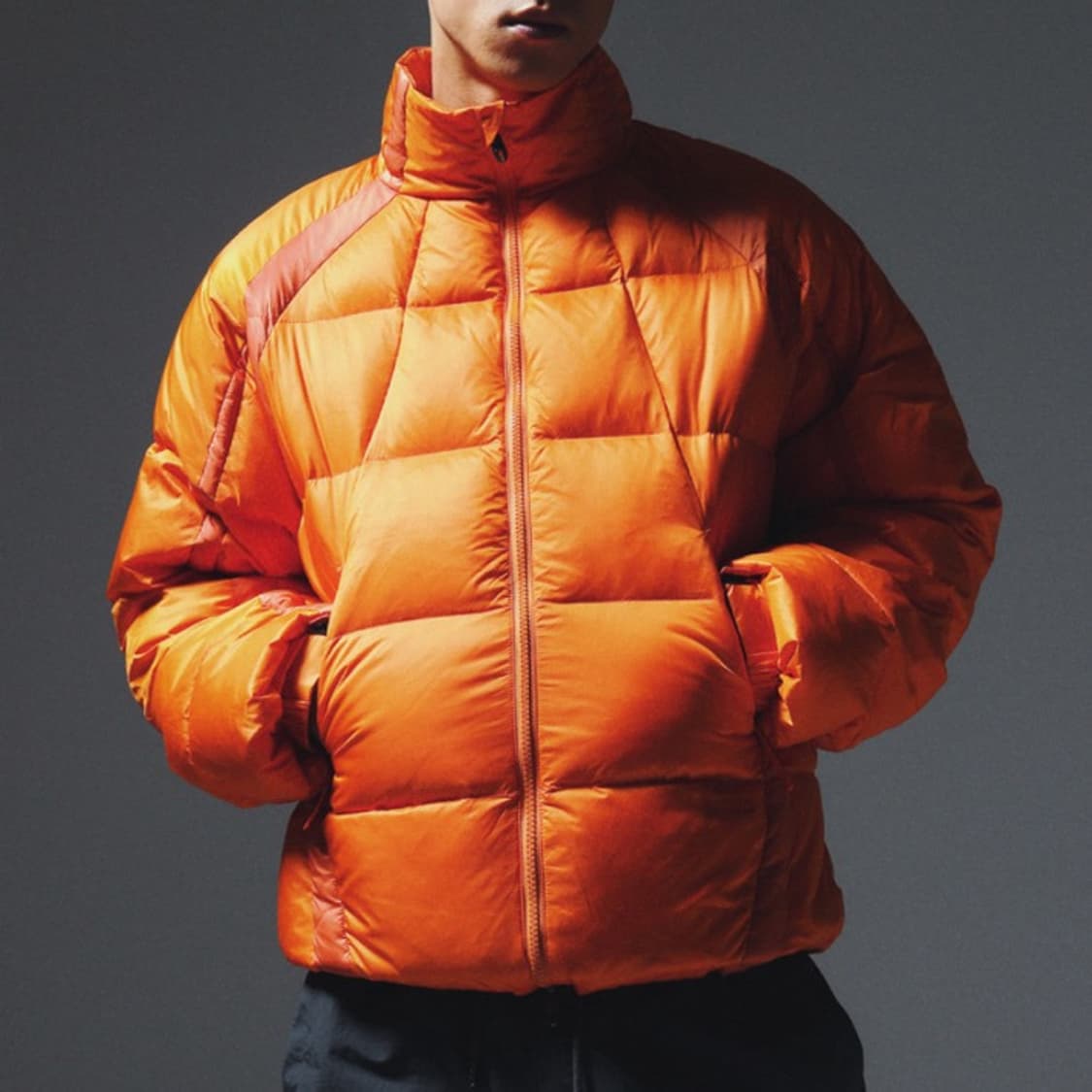 트래블 숏패딩 자켓 오렌지 상품이미지1
