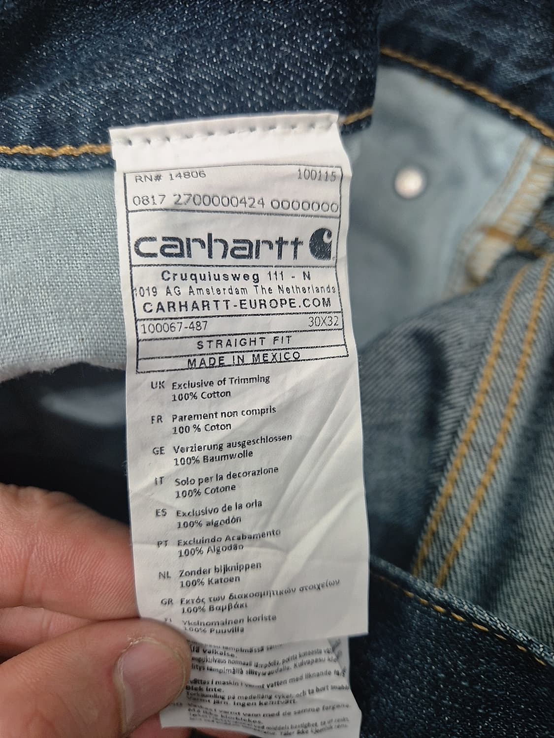 [30]<칼하트>Straight Fit 데님 팬츠 상품이미지5