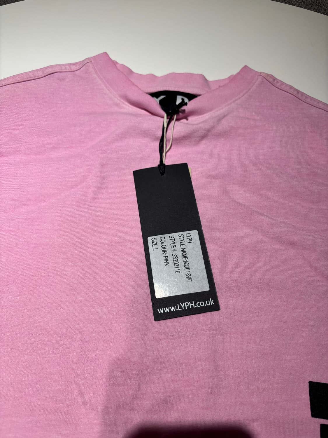 (미착용/떨이) LYPH 핑크 로봇 프린팅 반팔 티셔츠 L 상품이미지2