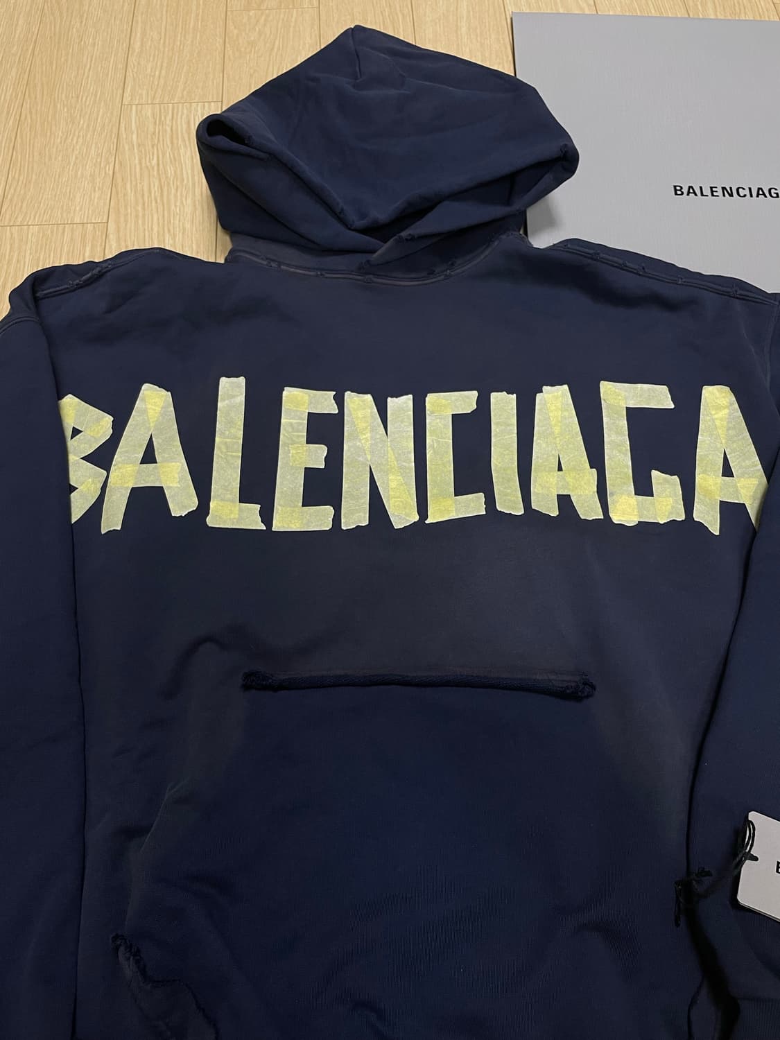 발렌시아가 테이프타입 후드 네이비 xs 상품이미지2