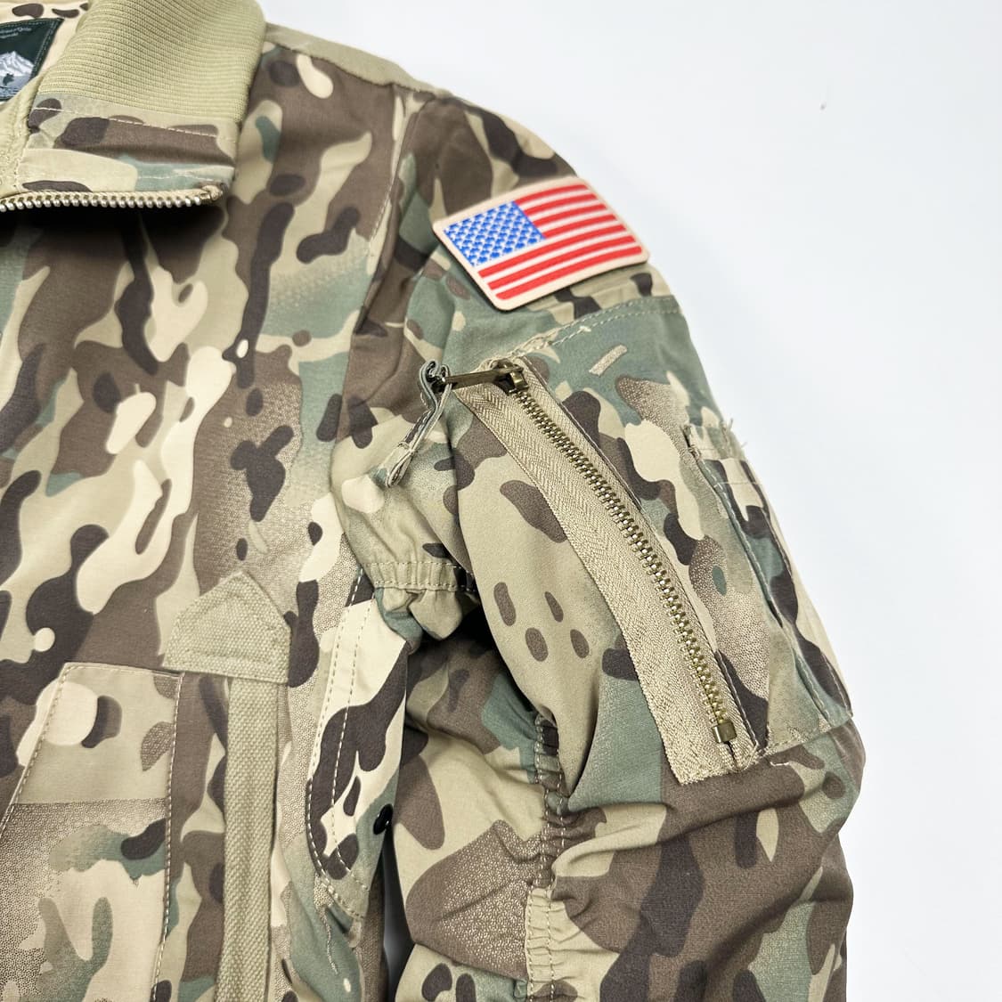 VTG 빈티지 밀리터리 카모 블루종 ma1 자켓 (S) 상품이미지4