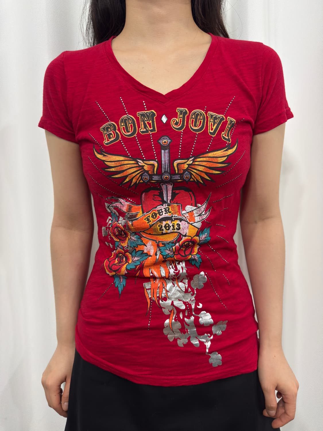 red punk slim top 상품이미지1