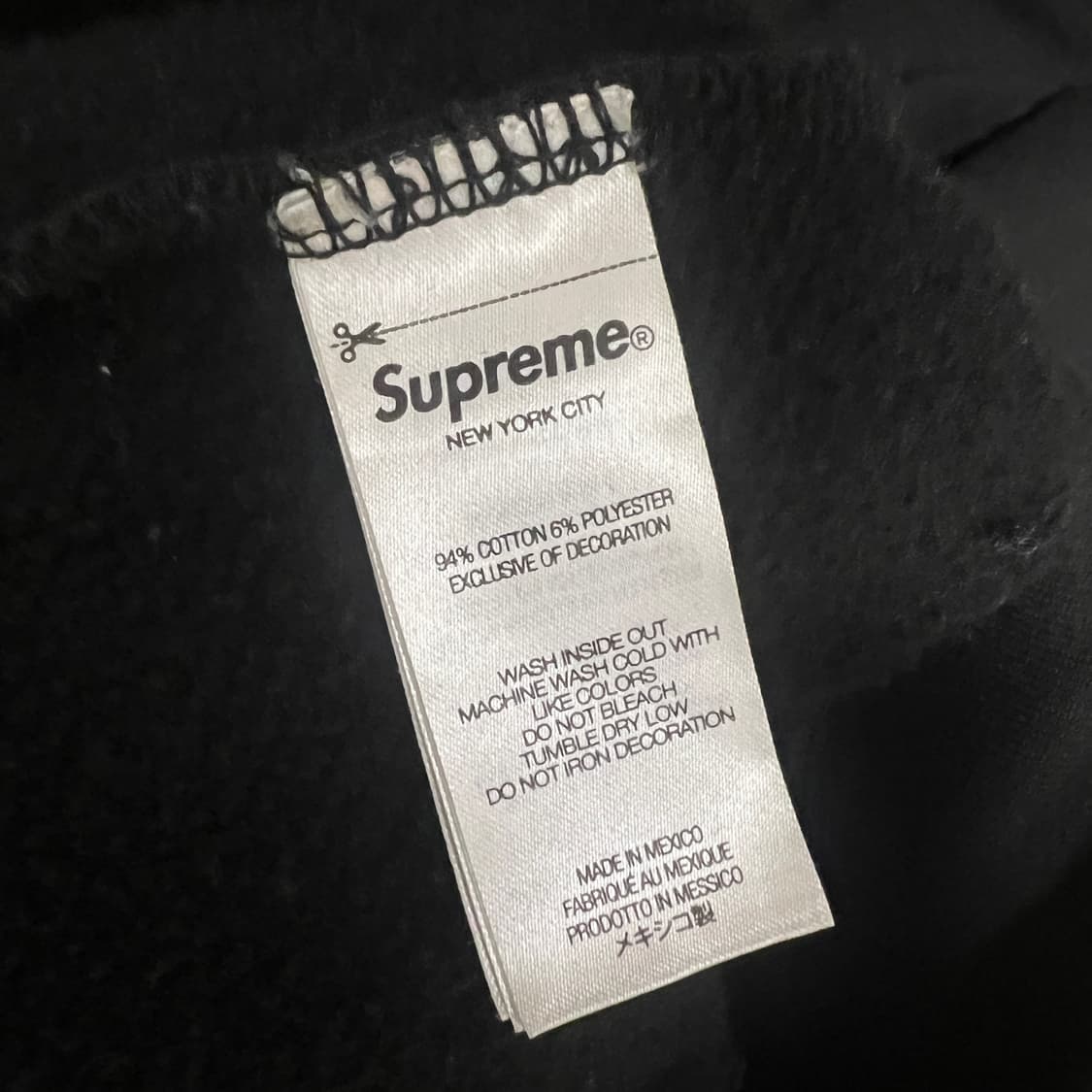 슈프림 태그 후드 스웨트셔츠 블랙 - 24SS 상품이미지6